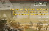 System of Systems Analysis of Future Combat Systems Sustainment Requirements Ivan W. Wolnek Associate Technical Fellow The Boeing Company 8 Th Annual NDIA.