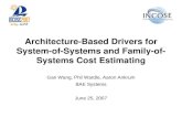 Architecture-Based Drivers for System-of-Systems and Family-of- Systems Cost Estimating Gan Wang, Phil Wardle, Aaron Ankrum BAE Systems June 25, 2007.