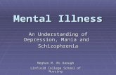 Mental Illness An Understanding of Depression, Mania and Schizophrenia Meghan M. Mc Keough Linfield College School of Nursing.