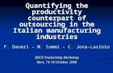Quantifying the productivity counterpart of outsourcing in the Italian manufacturing industries F. Daveri - M. Iommi - C. Jona-Lasinio OECD Productivity.