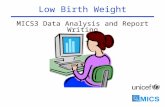 Low Birth Weight MICS3 Data Analysis and Report Writing.