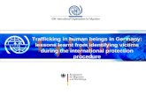 Trafficking in human beings in Germany: lessons learnt from identifying victims during the international protection procedure.
