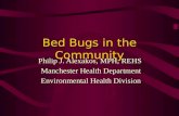 Bed Bugs in the Community Philip J. Alexakos, MPH, REHS Manchester Health Department Environmental Health Division.