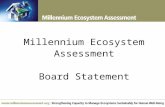 Millennium Ecosystem Assessment Board Statement. Multi-stakeholder Board Representatives of users of the assessment findings International Conventions.