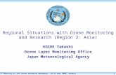 The 7 th Meeting of the Ozone Research Managers, 18–21 May 2008, Geneva 1 Regional Situations with Ozone Monitoring and Research (Region 2: Asia) KOIDE.
