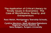 The Application of Critical Literacy to Timely Issues in Economics: The Case of Microfinance, Poverty, and Entrepreneurs Russ Walsh, Montgomery Township.