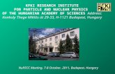 KFKI RESEARCH INSTITUTE FOR PARTICLE AND NUCLEAR PHYSICS OF THE HUNGARIAN ACADEMY OF SCIENCES Address: Konkoly Thege Miklós út 29-33, H-1121 Budapest,