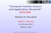 NuPECC Meeting, 9-10 March 2012; Milano, Italy 1 European Nuclear Science and Applications Research (ENSAR) Muhsin N. Harakeh NuPECC Meeting 9-10 March.