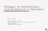 Pathways to Partnerships, Linking Education to Employment May 19, 2009 By Phil Pepper, Ph.D. Mississippi Institutions of Higher Learning (601) 432-6408.