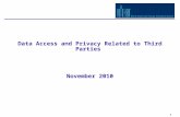 1 Data Access and Privacy Related to Third Parties November 2010.