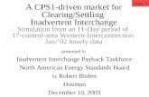A CPS1-driven market for Clearing/Settling Inadvertent Interchange Simulation from an 11-Day period of 17-control-area Western-Interconnection Jan/02 hourly.