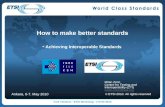 How to make better standards - Achieving Interoperable Standards Milan Zoric Centre for Testing and Interoperability (CTI) milan.zoric@etsi.org © ETSI.
