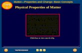 Physical Properties of Matter MatterProperties and Change: Basic Concepts Topic 4 Topic 4 Click box to view movie clip.