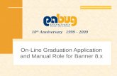10 th Anniversary 1999 - 2009 On-Line Graduation Application and Manual Role for Banner 8.x.