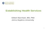 1 Establishing Health Services Gilbert Burnham, MD, PhD Johns Hopkins University.