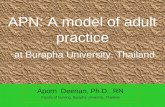 APN: A model of adult practice at Burapha University, Thailand Aporn Deenan, Ph.D., RN Faculty of Nursing, Burapha University, Thailand.