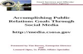 Court Services and Offender Supervision Agency Accomplishing Public Relations Goals Through Social Media  Presented by Tim Barnes,