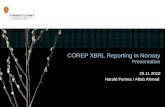 COREP XBRL Reporting in Norway Presentation 25.11 2010 Harald Furnes / Aftab Ahmad.