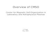 Overview of CMSO Center for Magnetic Self-Organization in Laboratory and Astrophysical Plasmas S. Prager May, 2006.