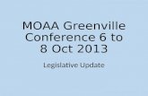 MOAA Greenville Conference6 to 8 Oct 2013 Legislative Update.