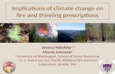 Implications of climate change on fire and thinning prescriptions Jessica Halofsky 1, 2 Morris Johnson 2 1 University of Washington, School of Forest Resources.