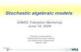 Stochastic algebraic models SAMSI Transition Workshop June 18, 2009 Reinhard Laubenbacher Virginia Bioinformatics Institute and Mathematics Department.