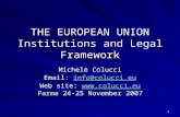 1 THE EUROPEAN UNION Institutions and Legal Framework Michele Colucci Email: info@colucci.eu info@colucci.eu Web site:   Parma.