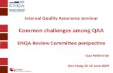 Internal Quality Assurance seminar Common challenges among QAA ENQA Review Committee perspective Guy Aelterman Den Haag,15-16 June 2009.