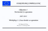 EUROPEAN COMMISSION Objective 3 Territorial Co-operation 2007-2013 Workshop 1: Cross-border co-operation DG Regional Policy Brussels, 21 February 2005.