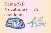 Tema 5-B Vocabulary : Un accidente el enfermero, la enfermera nurse.