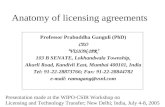 Anatomy of licensing agreements Professor Prabuddha Ganguli (PhD) CEO VISION-IPR 103 B SENATE, Lokhandwala Township, Akurli Road, Kandivli East, Mumbai.