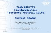 2/25/20141 ICAO ATN/IPS Standardization (Internet Protocol Suite) Current Status AMHS Workshop, Chiang Mai, 21 – 23 January 2008 Loftur Jónasson Secretary.