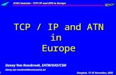 1 TCP / IP and ATN inEurope Danny Van Roosbroek, EATM/DAS/CSM danny.van-roosbroek@eurocontrol.int Bangkok, 17-19 November, 2003 ICAO Seminar - TCP/ IP.