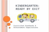 K INDERGARTEN : READY BY EXIT Curriculum Standards & Achievement Expectations.