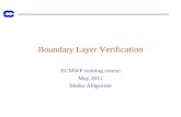 Boundary Layer Verification ECMWF training course May 2012 Maike Ahlgrimm.