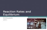 Reaction Rates and Equilibrium M.Elizabeth 2011. Collision Theory Used to Explain Reaction Rates Atoms, ions, and molecules can form a chemical bond when.