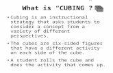 What is CUBING? Cubing is an instructional strategy that asks students to consider a concept from a variety of different perspectives. The cubes are six-sided.