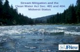 Stream Mitigation and the Clean Water Act Sec. 401 and 404: Midwest Status.