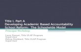 Title I, Part A Developing Academic Based Accountability School Reform: The Schoolwide Model Principal Workshop Larry Fazzari, Title I/LAP Program Supervisor.