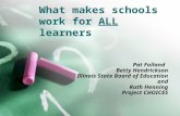 What makes schools work for ALL learners Pat Folland Betty Hendrickson Illinois State Board of Education and Ruth Henning Project CHOICES.