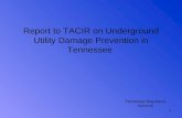 1 Report to TACIR on Underground Utility Damage Prevention in Tennessee Tennessee Regulatory Authority.