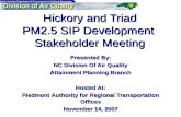 Hickory and Triad PM2.5 SIP Development Stakeholder Meeting Presented By: NC Division Of Air Quality Attainment Planning Branch Hosted At: Piedmont Authority.