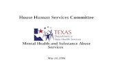 House Human Services Committee Mental Health and Substance Abuse Services May 24, 2006.
