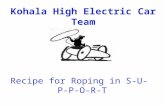 Kohala High Electric Car Team Recipe for Roping in S-U-P-P-O-R-T.