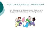 From Compromise to Collaboration! How Educational Leaders can Design and Support Collaborative Teaching Teams.