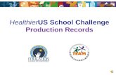 HealthierUS School Challenge Production Records Voluntary initiative Award program to identify exceptional schools Award levels vary Financial incentives.