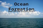 Ocean Formation How did the oceans form??. Formation of the Ocean Earth is approximately 4.6 Billion Years Old Oceans formed 2 possible ways: Comets Volcanism.