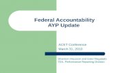 Federal Accountability AYP Update ACET Conference March 31, 2010 Shannon Housson and Ester Regalado TEA, Performance Reporting Division.