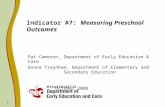 1 Indicator #7: Measuring Preschool Outcomes Pat Cameron, Department of Early Education & Care Donna Traynham, Department of Elementary and Secondary Education.