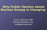 Ann S. Bisconti, PhD Bisconti Research, Inc. ann@bisconti.com Why Public Opinion about Nuclear Energy is Changing.